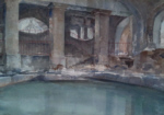 francis murray russell flint Circular Pool original watercolour painting