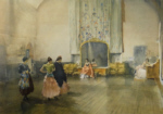 russell flint, signed print  argument on the ballet