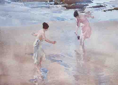 russell flint, beach game