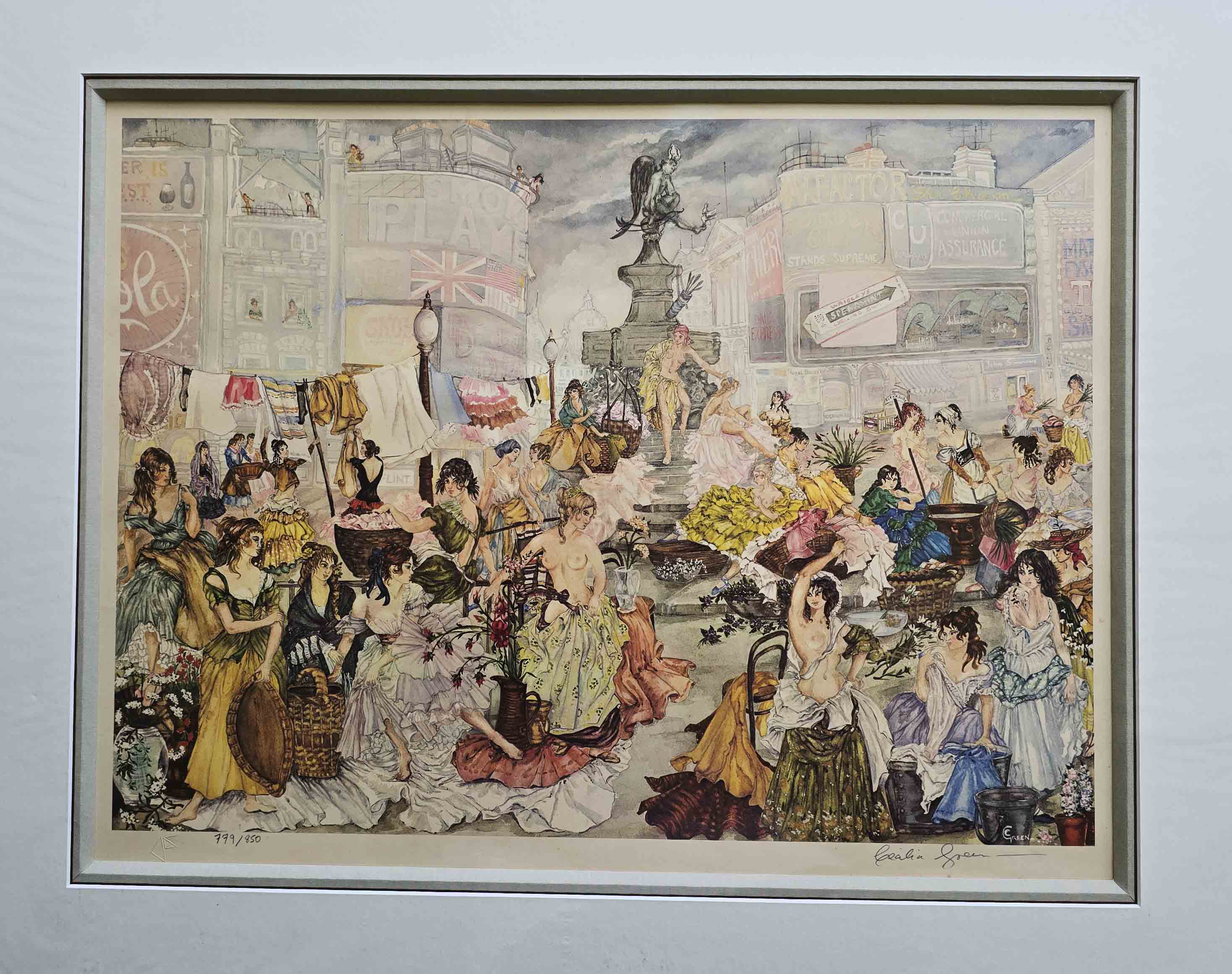 russell flint, Cecilia Green in Piccadilly Circus, print
