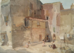 russell flint original paintings, sunlit square