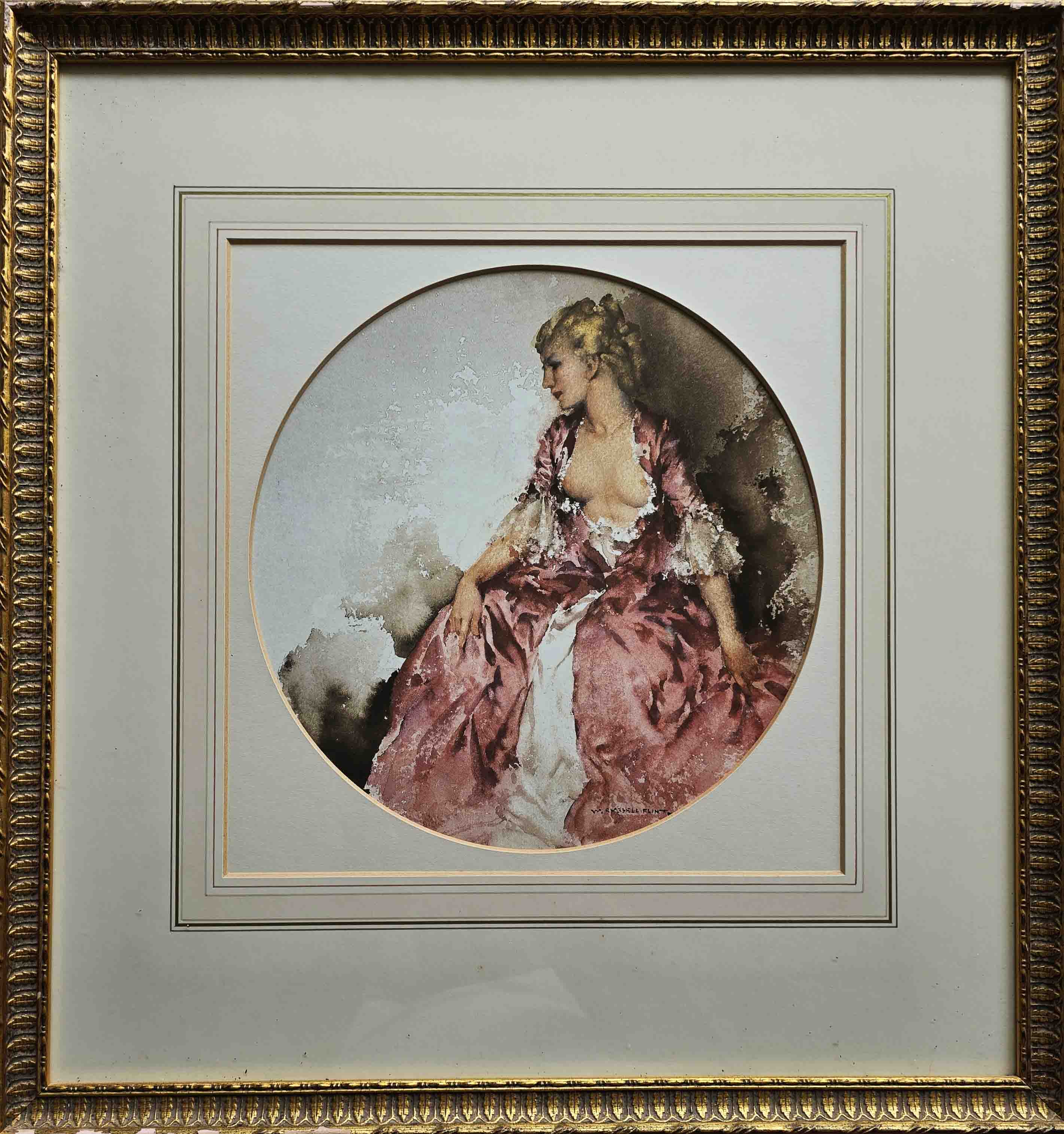 russell flint ray as mlle Pompadour, print