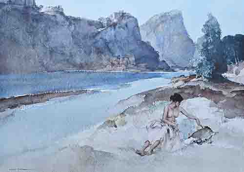 russell flint, Roxanne by the Ardeche, limited edition print